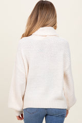 Ivory Chunky Knit Turtleneck Maternity Sweater