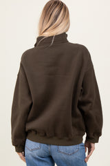 Olive Fleece Oversized Half Zip Pullover