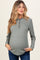 Olive Ruffle Collar Micro Waffle Knit Maternity Henley Top