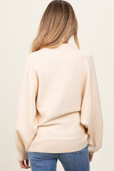 Cream Oversized Bubble Sleeve Maternity Sweater