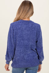 Periwinkle Chenille Knit Maternity Sweater