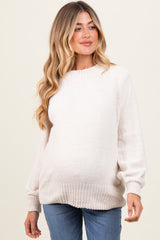 Cream Chenille Knit Maternity Sweater