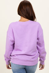 Lavender Fleece Crew Neck Relaxed Fit Sweatshirt