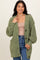 Light Olive Fuzzy Knit Oversized Button Up Cardigan