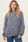 Heather Grey Chunky Knit Mock Neck Sweater