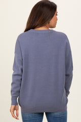 Grey Basic Relaxed Pullover Maternity Sweater