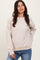 Cream Ribbed Brushed Knit Pullover Top