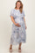 Cream Floral Pleated Maternity Plus Midi Dress