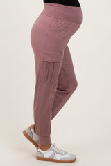 Mauve Cargo Pocket Maternity Jogger