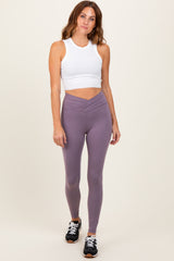 Violet Crossover Waistline Leggings