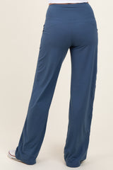 Blue Straight Leg Yoga Pants