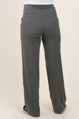 Olive Straight Leg Yoga Maternity Pants