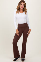 Brown Maternity Flared Leggings