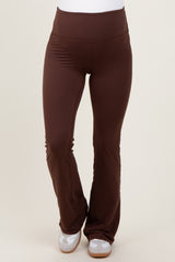 Brown Maternity Flared Leggings