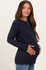 Navy Basic Relaxed Fit Maternity Sweater