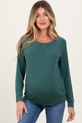 Forest Green Basic Maternity Pullover Top