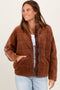 Brown Quilted Corduroy Puffer Jacket