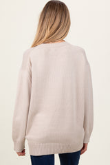 Beige Soft Knit Basic Maternity Sweater