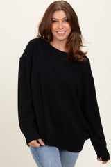 Black Soft Knit Basic Sweater