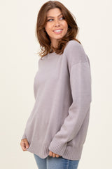 Grey Soft Knit Basic Sweater