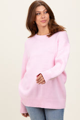 Light Pink Soft Knit Basic Sweater