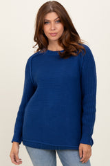 Navy Basic Chunky Knit Maternity Sweater