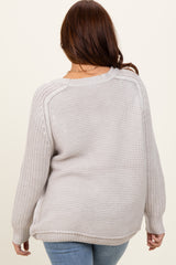 Grey Basic Chunky Knit Sweater