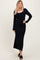 Black Ribbed Knit Maxi Sweater Dress