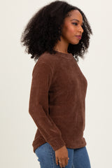 Brown Chenille Knit Sweater