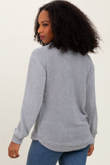 Heather Grey Chenille Knit Sweater