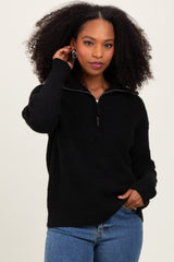 Black Half Zip Pullover Sweater