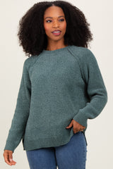 Light Olive Raglan Knit Sweater