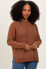 Camel Raglan Knit Maternity Sweater