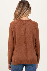 Camel Raglan Knit Maternity Sweater