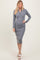 Heather Grey Cable Knit Button Up Midi Dress