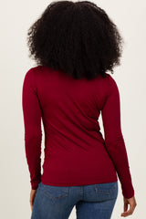 Burgundy Basic Long Sleeve Top