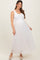 Ivory Textured Smocked Bodice Sleeveless Maternity Maxi Dress