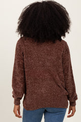 Brown Chenille Knit Sweater