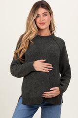 Olive Raglan Knit Maternity Sweater