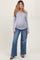 Blue Distressed Open Knee Wide Leg Maternity Jeans