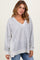 Heather Grey Contrast French Terry Long Sleeve Top
