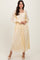 Cream Lace Smocked Bubble Sleeve Maxi Dress