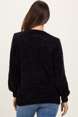 Black Chenille Knit Maternity Sweater