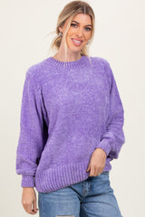 Lavender Chenille Knit Sweater