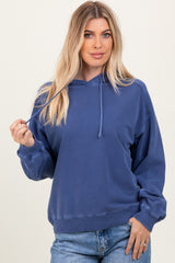 Blue French Terry Hooded Sweatshirt