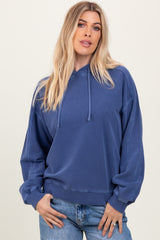 Blue French Terry Hooded Sweatshirt