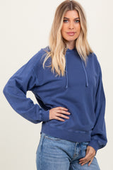 Blue French Terry Hooded Sweatshirt