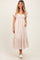 Beige Blue Sweetheart Stripe Smocked Back Midi Dress