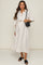Beige 3/4 Bubble Sleeve Maternity Midi Shirt Dress