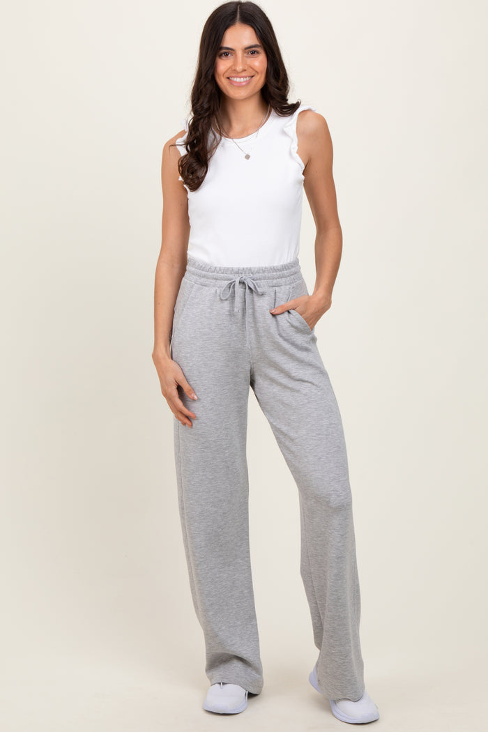 Heather Grey Straight Leg Drawstring Sweatpants